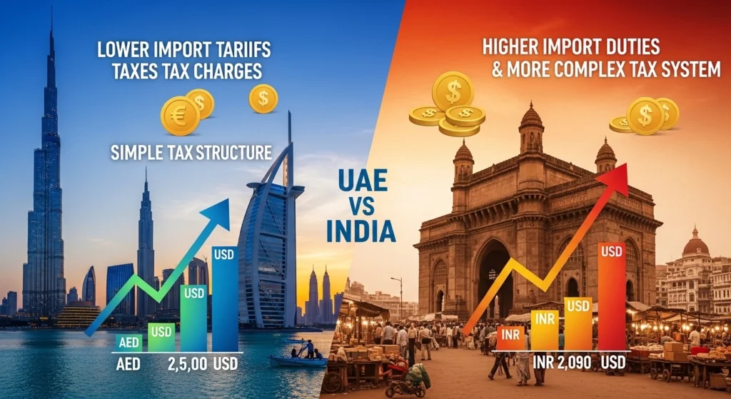 Gold Price UAE vs India banner