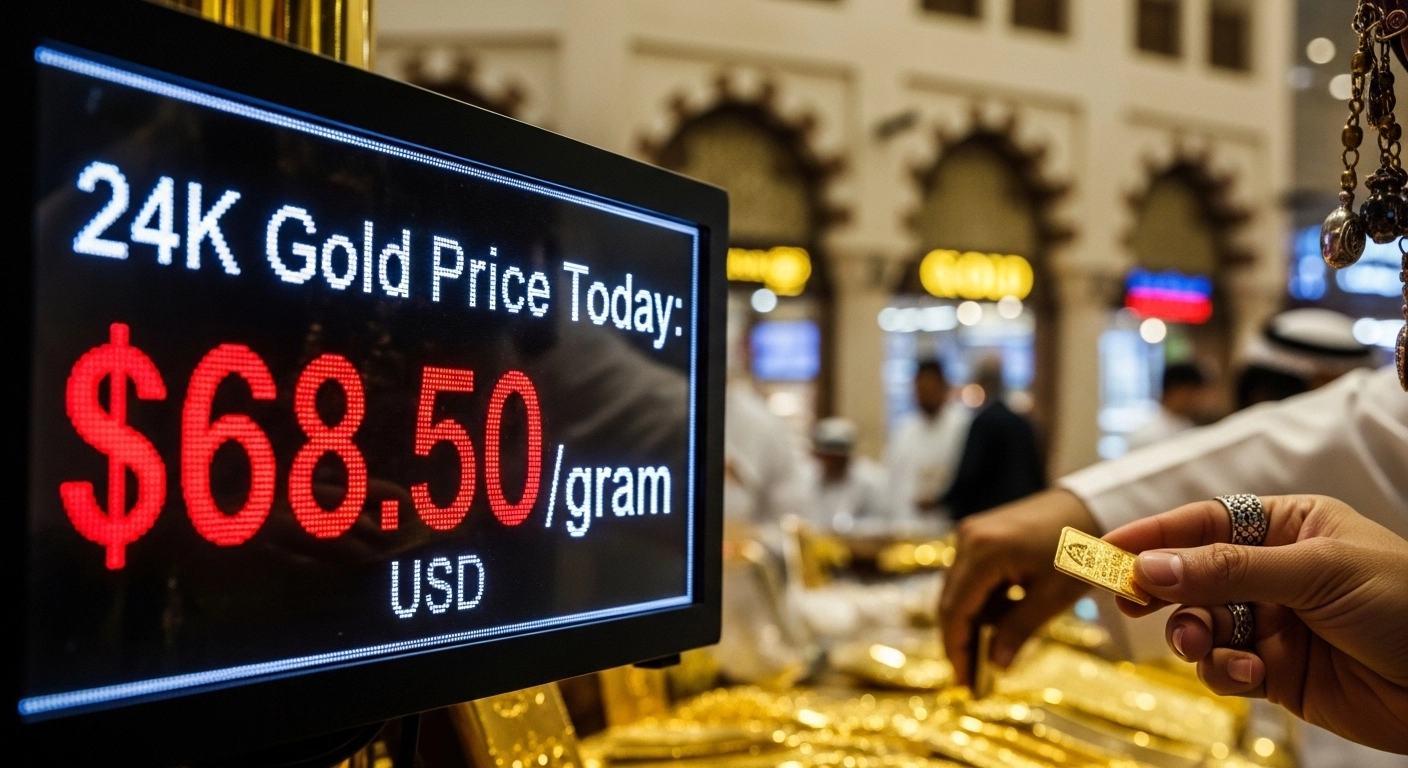 24k gold price in dubai per gram today in usd