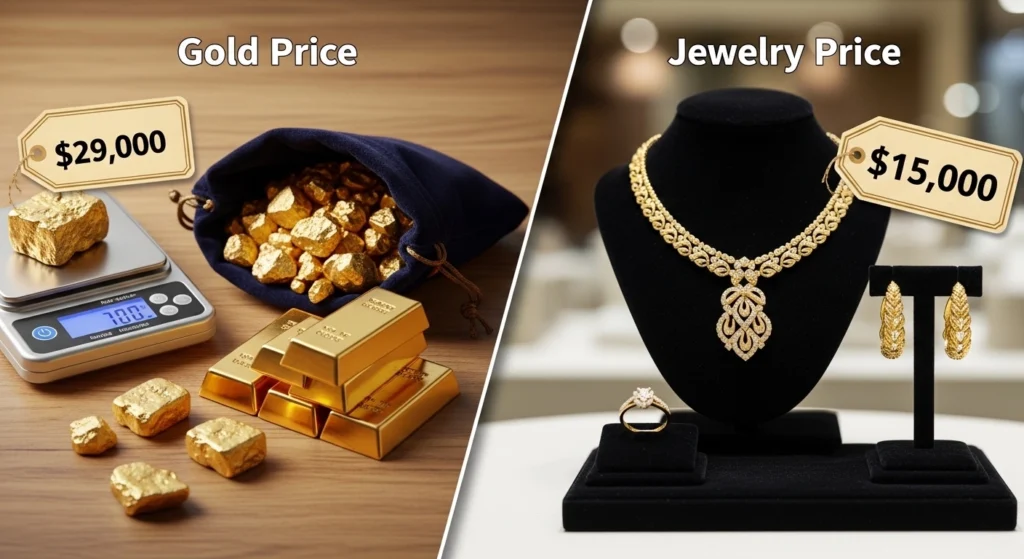 Difference Between Gold Price and Jewelry Price