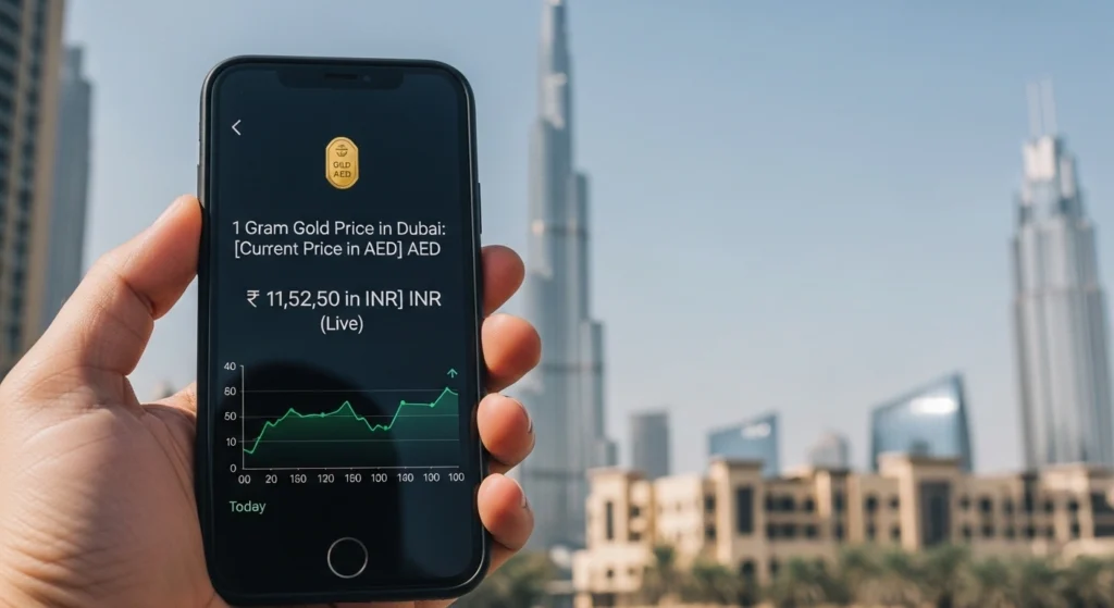 How to calculate 1 gram gold price in dubai in indian rupees today live