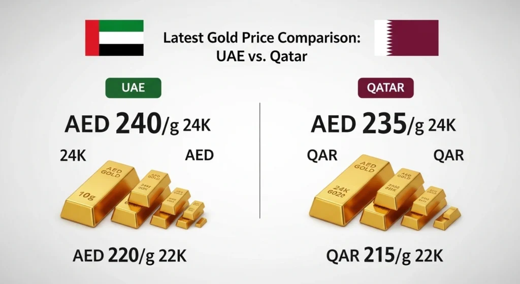 Latest Gold Price Comparison Between