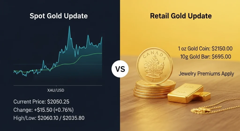 Spot vs Retail Gold Update Comparison
