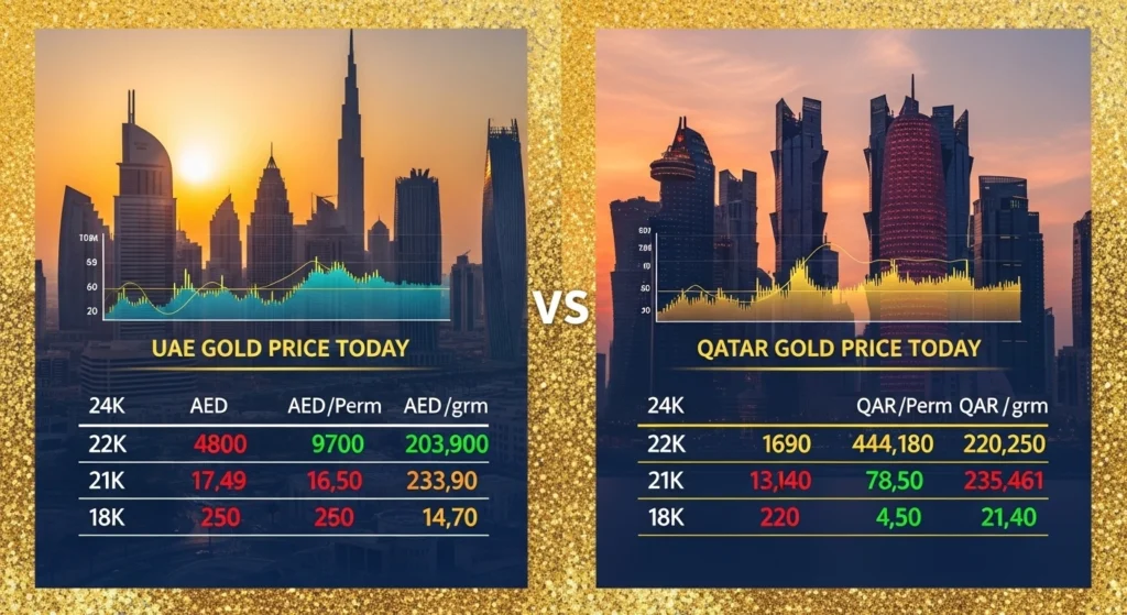 Today’s Gold Price in UAE vs Qatar by Karat